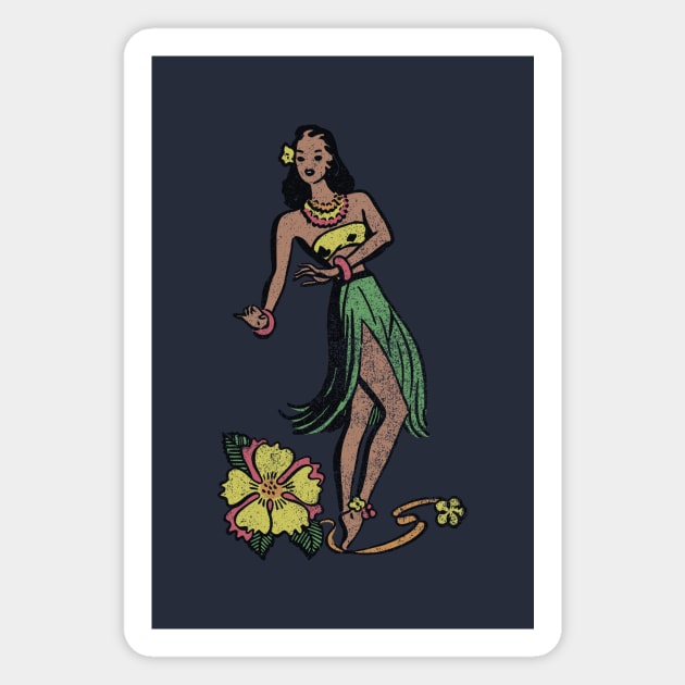 Hula Dancer (color - faded) Magnet by GloopTrekker